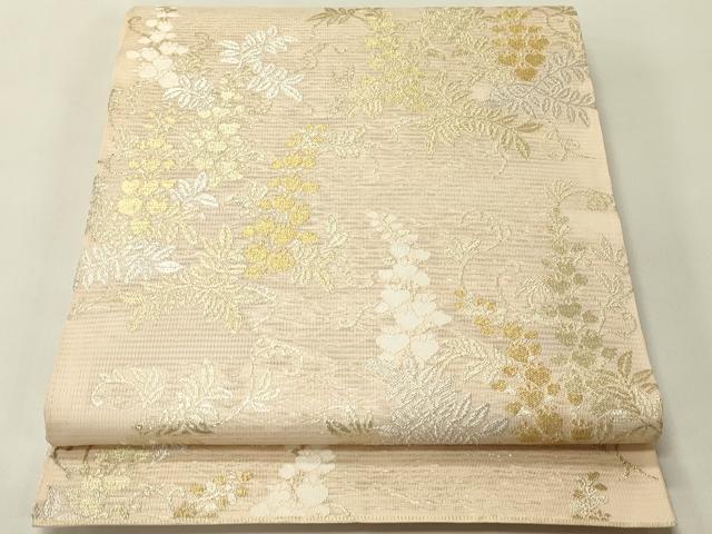 平和屋着物＊夏物　全通柄　本袋帯　草花文　金銀糸　正絹　逸品　CABH5875rv