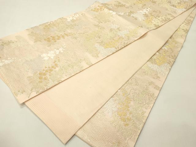 平和屋着物＊夏物　全通柄　本袋帯　草花文　金銀糸　正絹　逸品　CABH5875rv