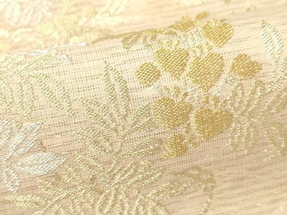 平和屋着物＊夏物　全通柄　本袋帯　草花文　金銀糸　正絹　逸品　CABH5875rv