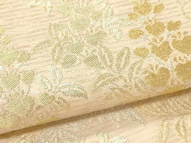 平和屋着物＊夏物　全通柄　本袋帯　草花文　金銀糸　正絹　逸品　CABH5875rv