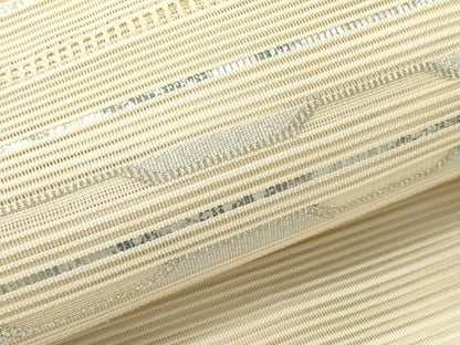 平和屋着物＊夏物　八寸名古屋帯　絽綴れ　横段文　金銀糸　正絹　逸品　CABH5876rv