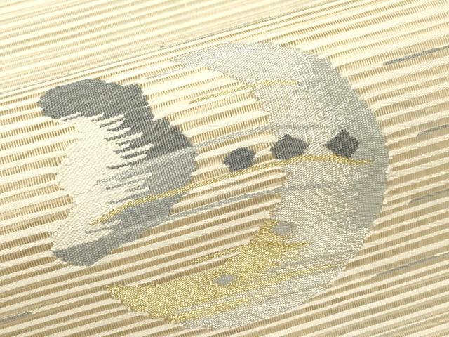平和屋着物＊夏物　八寸名古屋帯　絽綴れ　月　金銀糸　正絹　逸品　CABH5877rv