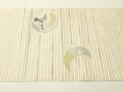 平和屋着物＊夏物　八寸名古屋帯　絽綴れ　月　金銀糸　正絹　逸品　CABH5877rv