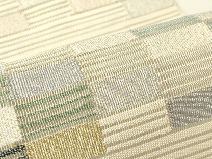 平和屋着物＊夏物　八寸名古屋帯　絽綴れ　市松文様　正絹　逸品　CABH5878rv