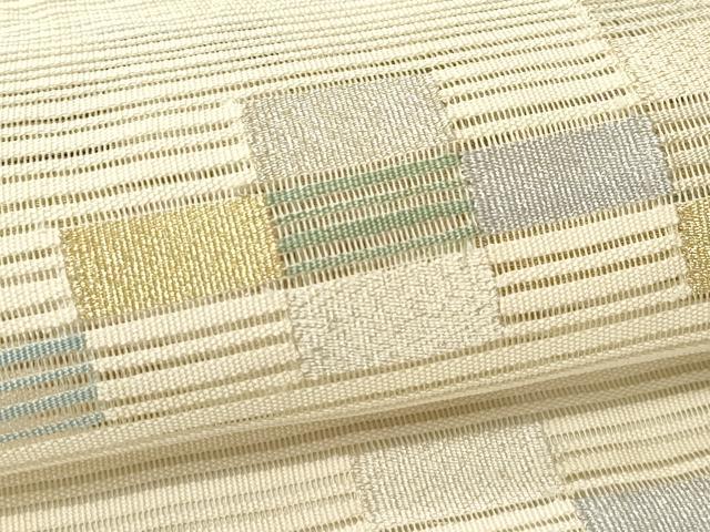 平和屋着物＊夏物　八寸名古屋帯　絽綴れ　市松文様　正絹　逸品　CABH5878rv