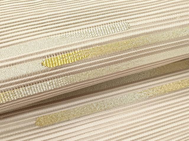 平和屋着物＊夏物　八寸名古屋帯　絽綴れ　霞文　金銀糸　正絹　逸品　CABH5879rv