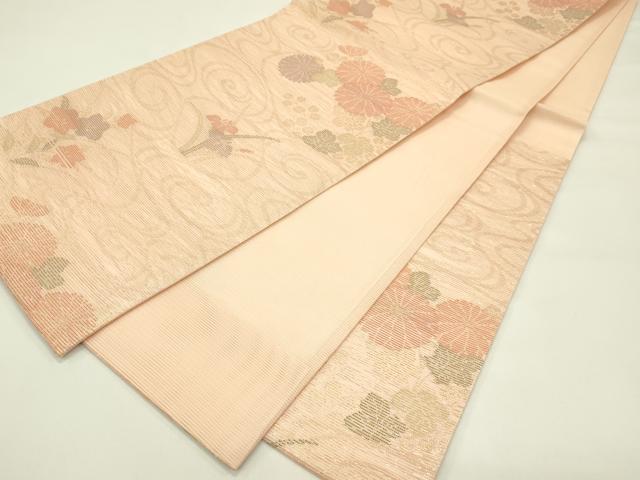 平和屋着物＊夏物　六通柄袋帯　秋草文　金糸　正絹　逸品　CABH5891rv
