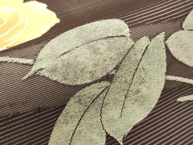 平和屋着物＊夏物　九寸名古屋帯　草花文　金糸　正絹　逸品　CABH5897rv