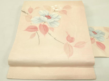 平和屋着物＊夏物　九寸名古屋帯　枝花文　金糸　正絹　逸品　未使用　CABH5898rv