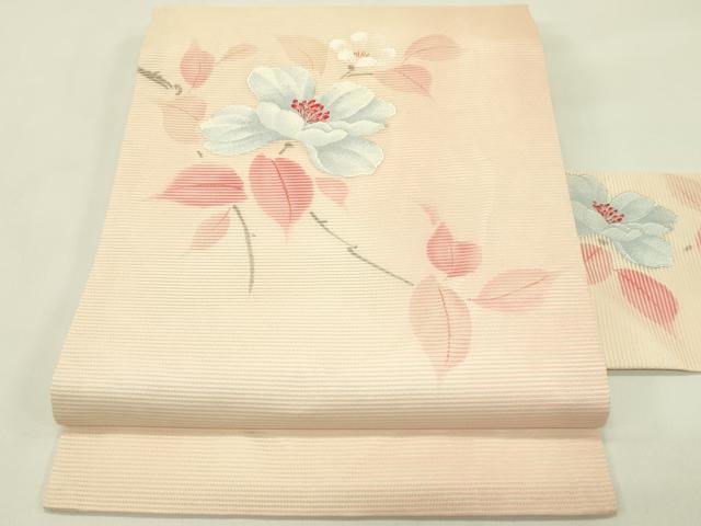平和屋着物＊夏物　九寸名古屋帯　枝花文　金糸　正絹　逸品　未使用　CABH5898rv