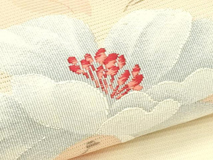 平和屋着物＊夏物　九寸名古屋帯　枝花文　金糸　正絹　逸品　未使用　CABH5898rv