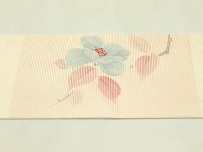 平和屋着物＊夏物　九寸名古屋帯　枝花文　金糸　正絹　逸品　未使用　CABH5898rv