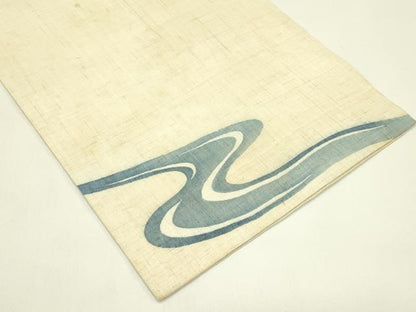 平和屋着物＊夏物　九寸名古屋帯　草花文　金彩　麻　逸品　CABH5900rv
