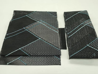 平和屋着物＊夏物　つけ帯　幾何学文様　正絹　逸品　CABH5904rv