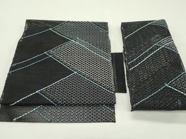 平和屋着物＊夏物　つけ帯　幾何学文様　正絹　逸品　CABH5904rv