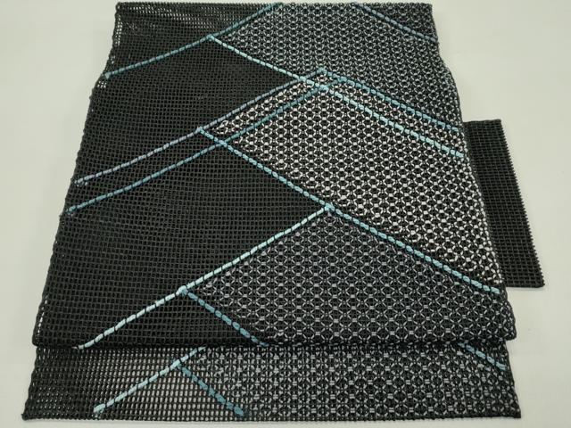 平和屋着物＊夏物　つけ帯　幾何学文様　正絹　逸品　CABH5904rv