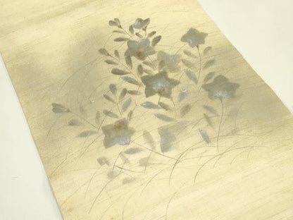 平和屋着物＊夏物　つけ帯　手描き　桔梗　麻　逸品　CABH5905rv
