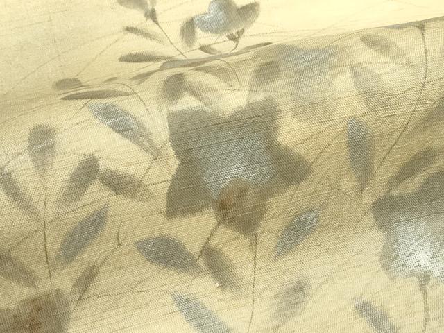平和屋着物＊夏物　つけ帯　手描き　桔梗　麻　逸品　CABH5905rv