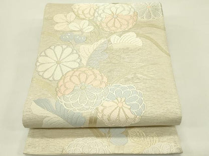 平和屋着物＊夏物　六通柄袋帯　唐織　草花文　金銀糸　正絹　逸品　CABH5908rv
