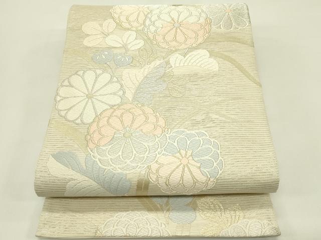 平和屋着物＊夏物　六通柄袋帯　唐織　草花文　金銀糸　正絹　逸品　CABH5908rv