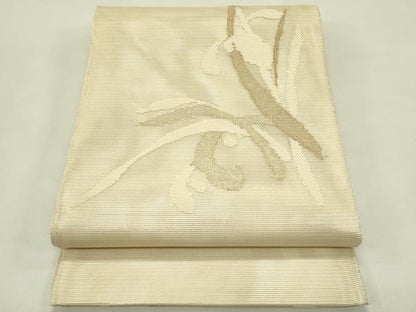 平和屋着物＊夏物　太鼓柄袋帯　草花文　金糸　正絹　逸品　未使用　CABH5910rv