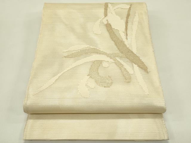 平和屋着物＊夏物　太鼓柄袋帯　草花文　金糸　正絹　逸品　未使用　CABH5910rv