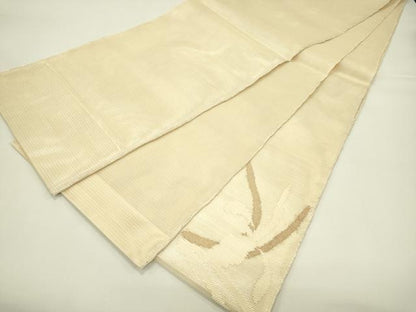 平和屋着物＊夏物　太鼓柄袋帯　草花文　金糸　正絹　逸品　未使用　CABH5910rv