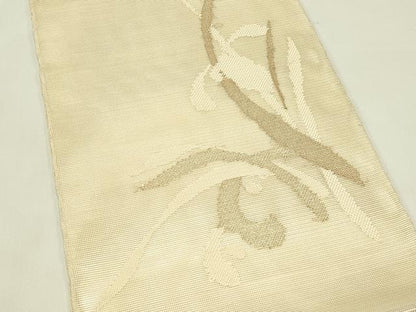 平和屋着物＊夏物　太鼓柄袋帯　草花文　金糸　正絹　逸品　未使用　CABH5910rv