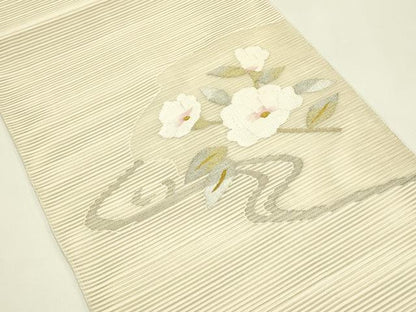 平和屋着物＊夏物　八寸名古屋帯　絽綴れ　枝花文　金銀糸　正絹　逸品　CABH5911rv