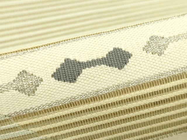 平和屋着物＊夏物　八寸名古屋帯　絽綴れ　横段文　金銀糸　正絹　逸品　CABH5913rv
