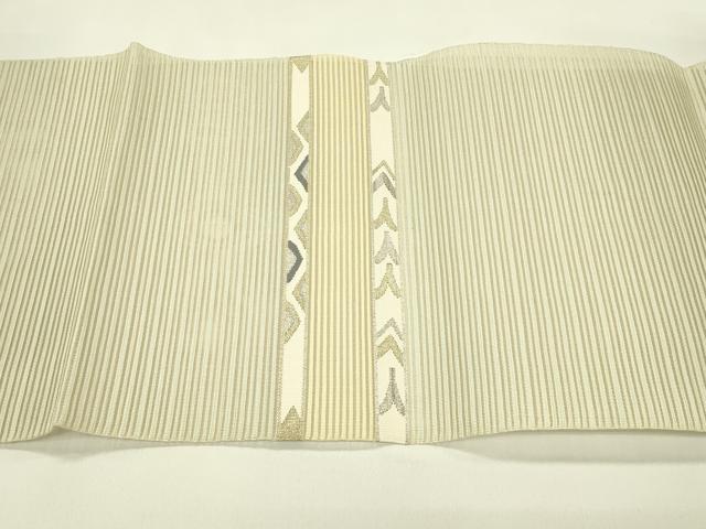 平和屋着物＊夏物　八寸名古屋帯　絽綴れ　横段文　金銀糸　正絹　逸品　CABH5913rv