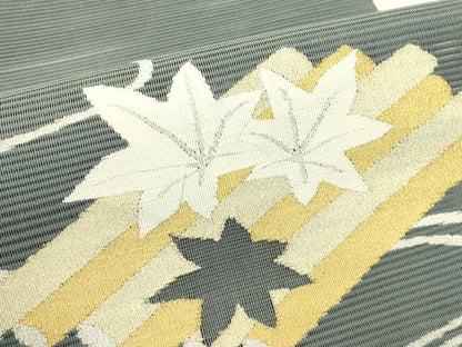 平和屋着物＊夏物　八寸名古屋帯　絽綴れ　楓筏文　金銀糸　正絹　逸品　CABH5914rv