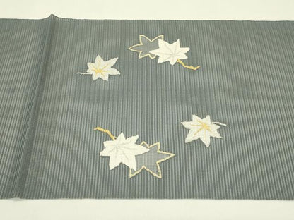 平和屋着物＊夏物　八寸名古屋帯　絽綴れ　楓筏文　金銀糸　正絹　逸品　CABH5914rv