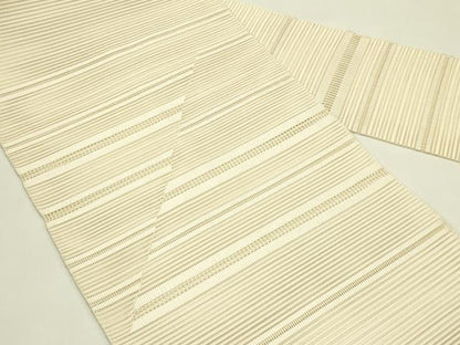 平和屋着物＊夏物　八寸名古屋帯　絽綴れ　横段文　正絹　逸品　未使用　CABH5915rv