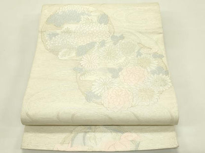 平和屋着物＊夏物　六通柄袋帯　草花丸文　金銀糸　正絹　逸品　CABH5916rv