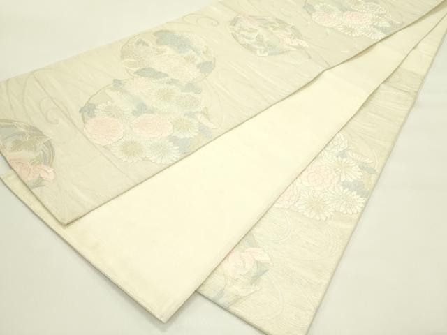 平和屋着物＊夏物　六通柄袋帯　草花丸文　金銀糸　正絹　逸品　CABH5916rv