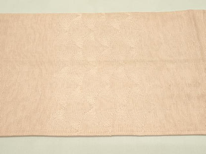 平和屋着物＊夏物　太鼓柄袋帯　櫛織　青海波　赤香色　正絹　逸品　CABH5917rv