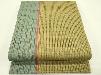 平和屋着物＊夏物　八寸名古屋帯　間道　正絹　逸品　CABH5922rv