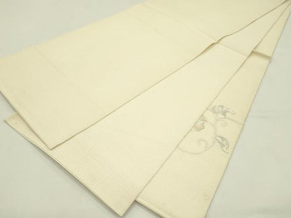 平和屋着物＊夏物　太鼓柄袋帯　すくい織　蔦の葉文　銀糸　正絹　逸品　CABH5926rv