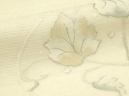 平和屋着物＊夏物　太鼓柄袋帯　すくい織　蔦の葉文　銀糸　正絹　逸品　CABH5926rv