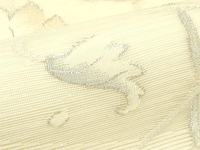 平和屋着物＊夏物　太鼓柄袋帯　すくい織　蔦の葉文　銀糸　正絹　逸品　CABH5926rv