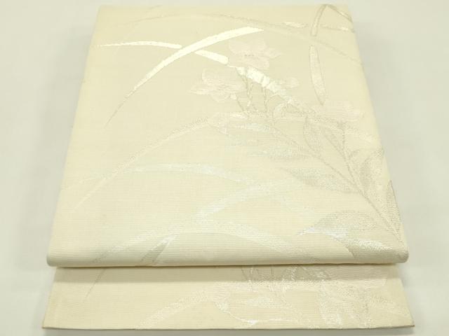 平和屋着物＊夏物　六通柄袋帯　桔梗　銀糸　正絹　逸品　未使用　CABH5928rv