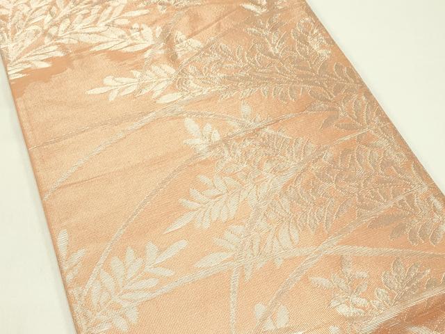 平和屋着物＊夏物　全通柄袋帯　芝草文　銀糸　正絹　逸品　CABH5932rv