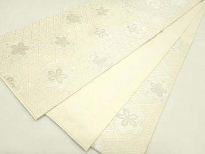 平和屋着物＊夏物　六通柄　本袋帯　唐織　菱花文　銀糸　正絹　逸品　CABH5934rv