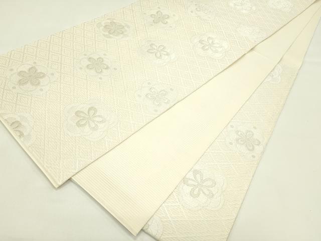 平和屋着物＊夏物　六通柄　本袋帯　唐織　菱花文　銀糸　正絹　逸品　CABH5934rv