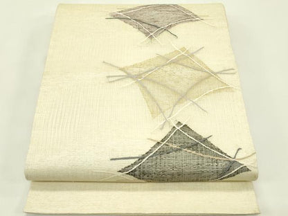 平和屋着物＊夏物　太鼓柄袋帯　菱文様　正絹　逸品　CABH5935rv