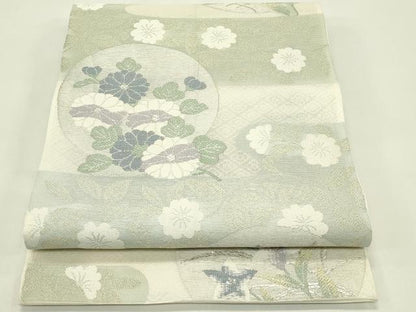 平和屋着物＊夏物　六通柄袋帯　エ霞花文　金銀糸　正絹　逸品　CABH5936rv