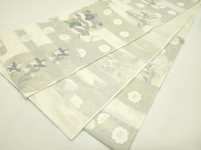 平和屋着物＊夏物　六通柄袋帯　エ霞花文　金銀糸　正絹　逸品　CABH5936rv