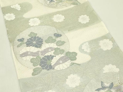 平和屋着物＊夏物　六通柄袋帯　エ霞花文　金銀糸　正絹　逸品　CABH5936rv