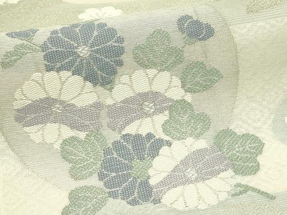 平和屋着物＊夏物　六通柄袋帯　エ霞花文　金銀糸　正絹　逸品　CABH5936rv